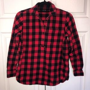 Women’s Madewell Red and Black Flannel Shirt Size XS